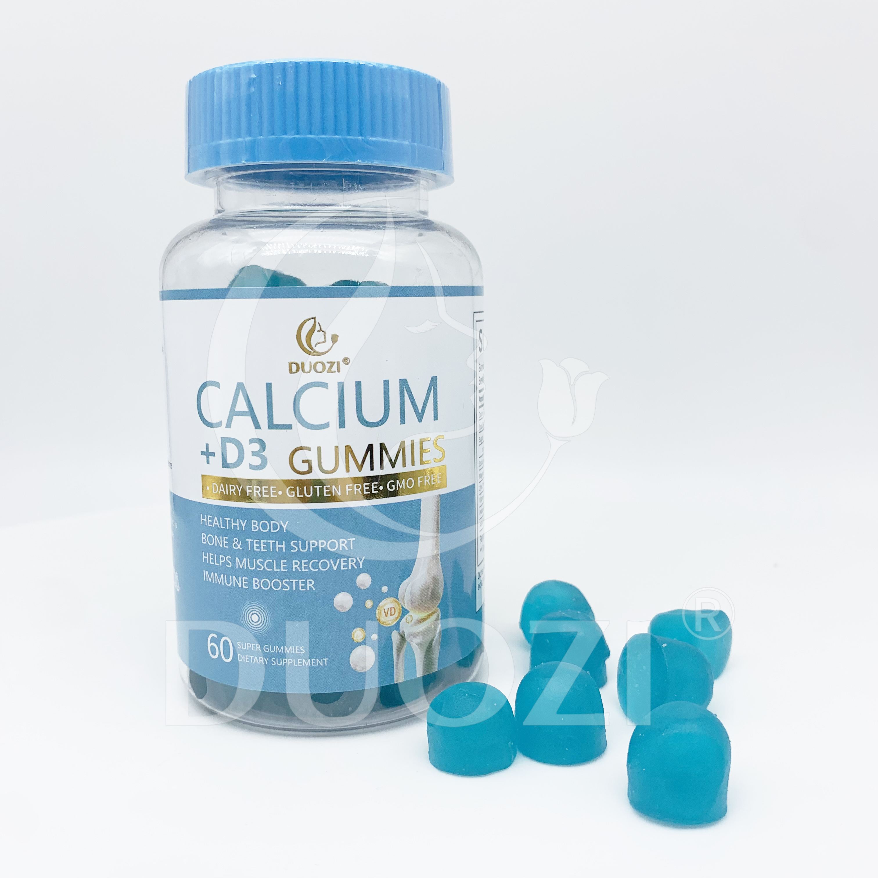 Bonbons gélifiés au citrate de magnésium d'étiquette OEM Bonbons gélifiés au thréonate de vitamine D de zinc de calcium